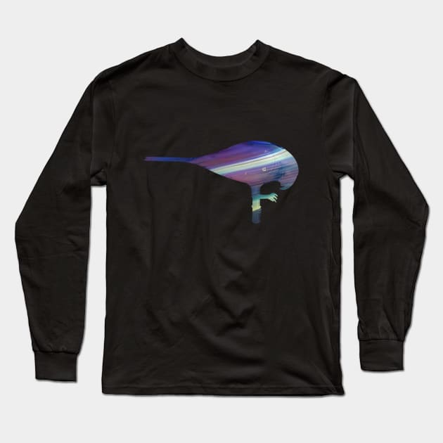 Abstract bird purple lines Long Sleeve T-Shirt by Geomhectic